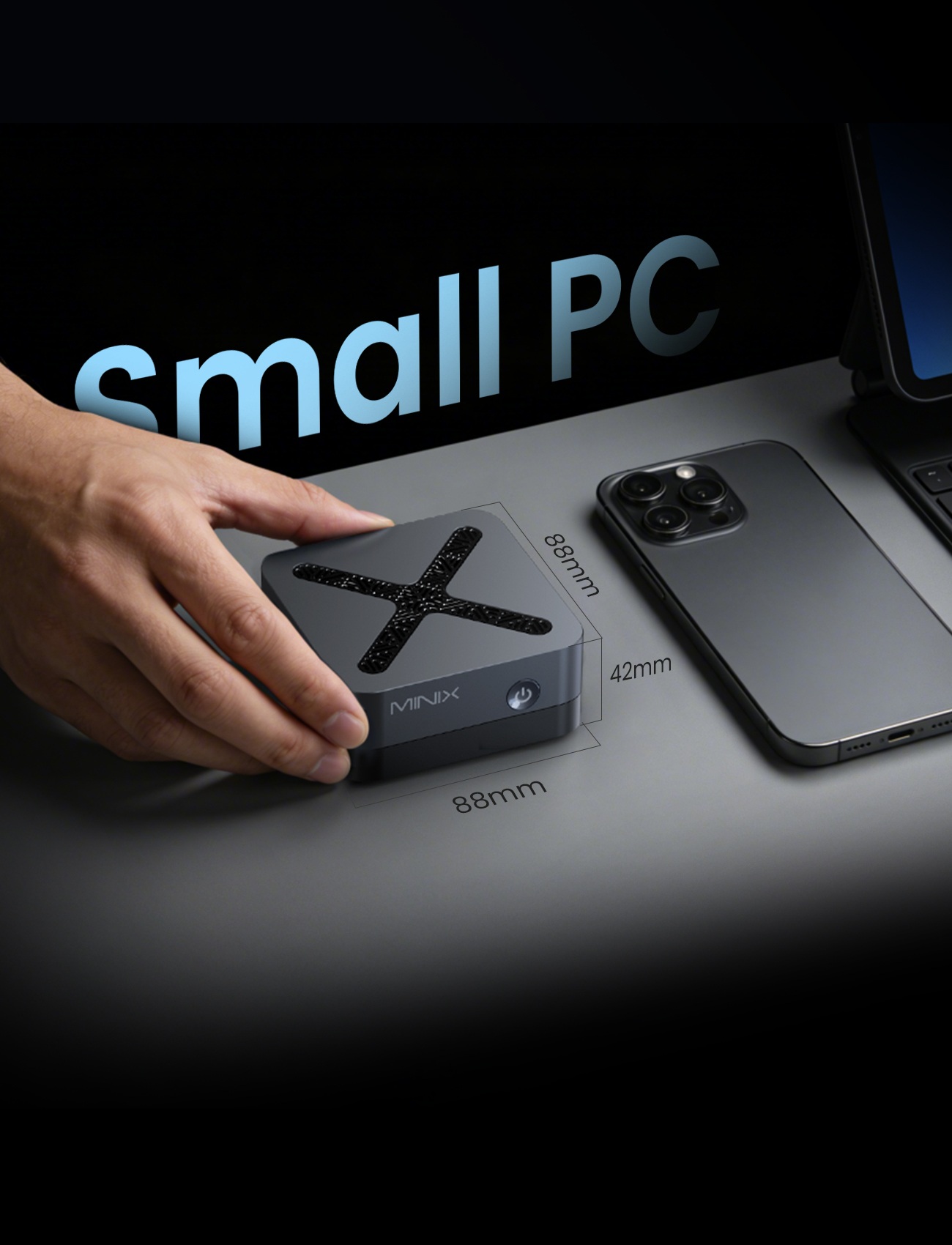 MINIX Z95 Mini-PC, Intel N95 Prozessor (4 Kerne, max. 3,4 GHz), 16 GB LPDDR5X RAM, 512 GB PCIe NVMe SSD, DisplayPort + Dual HDMI 2.1 4K Triple-Display, WLAN 5, Bluetooth 5.0, Dual Gigabit Ethernet, 3 x USB-A 3.2, 1 x Audioanschluss, kompaktes aktives Kühlsystem
