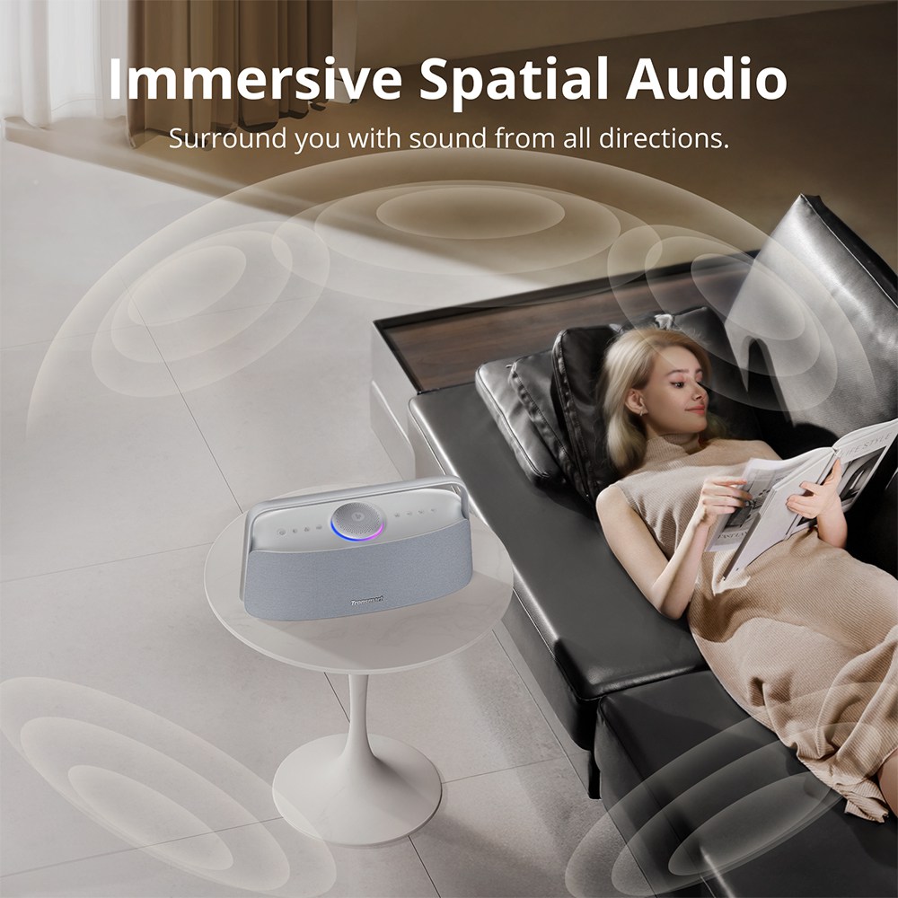 Tronsmart Fiitune X30 otthoni audio hangszóró, 80 W-os térbeli hangzás, nagy felbontású LDAC vezeték nélküli hangzás, 2.2.1 akusztikus rendszer, 40 kHz-es hangtartomány, Bluetooth 5.3, IPX6 vízállóság, 14 órás lejátszási idő