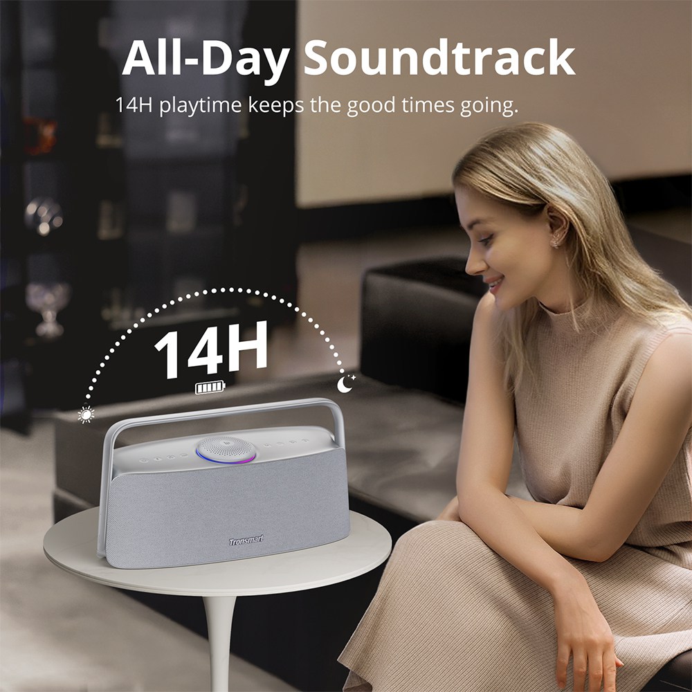 Tronsmart Fiitune X30 otthoni audio hangszóró, 80 W-os térbeli hangzás, nagy felbontású LDAC vezeték nélküli hangzás, 2.2.1 akusztikus rendszer, 40 kHz-es hangtartomány, Bluetooth 5.3, IPX6 vízállóság, 14 órás lejátszási idő