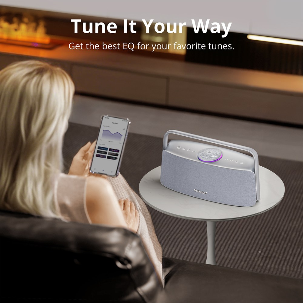 Tronsmart Fiitune X30 otthoni audio hangszóró, 80 W-os térbeli hangzás, nagy felbontású LDAC vezeték nélküli hangzás, 2.2.1 akusztikus rendszer, 40 kHz-es hangtartomány, Bluetooth 5.3, IPX6 vízállóság, 14 órás lejátszási idő