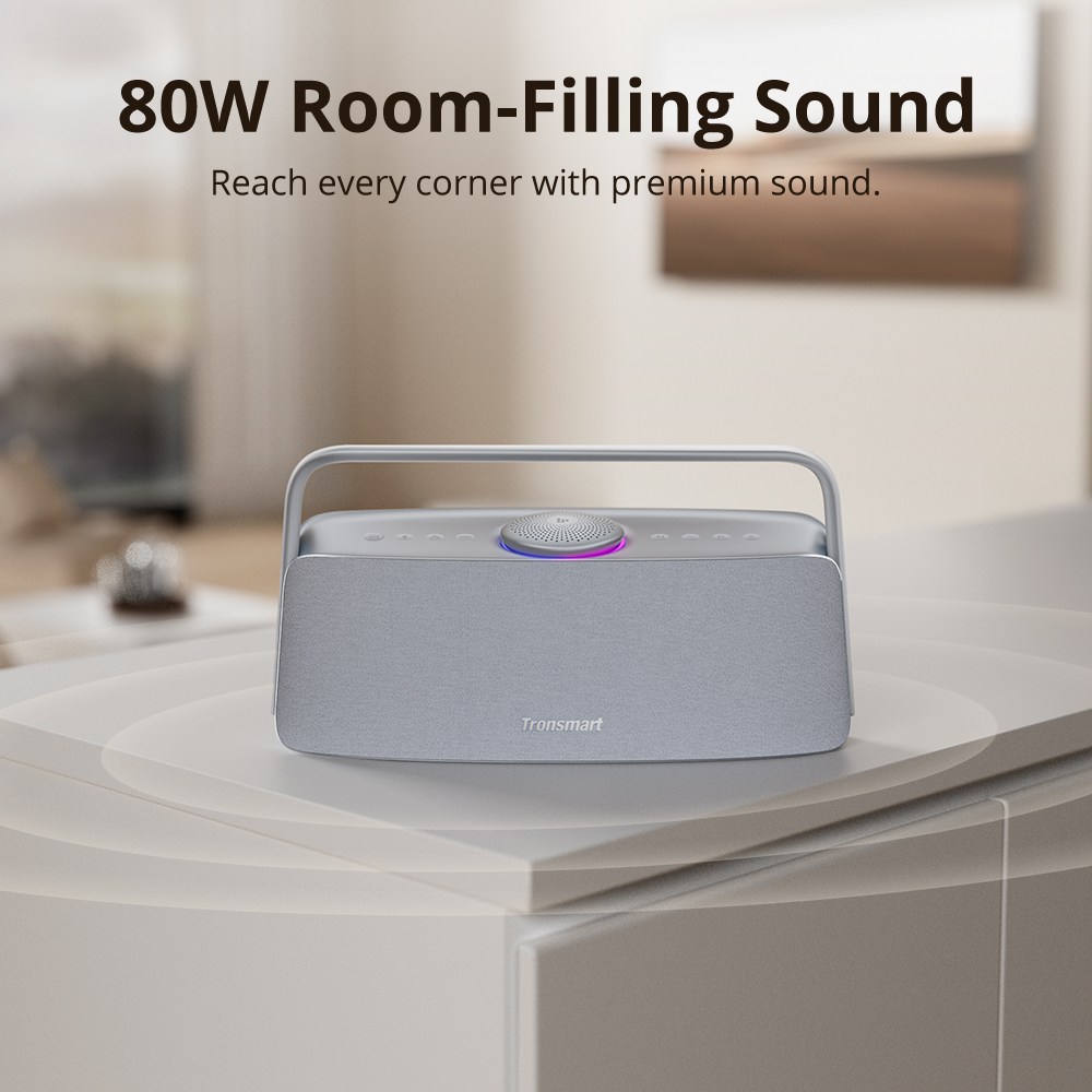 Tronsmart Fiitune X30 otthoni audio hangszóró, 80 W-os térbeli hangzás, nagy felbontású LDAC vezeték nélküli hangzás, 2.2.1 akusztikus rendszer, 40 kHz-es hangtartomány, Bluetooth 5.3, IPX6 vízállóság, 14 órás lejátszási idő