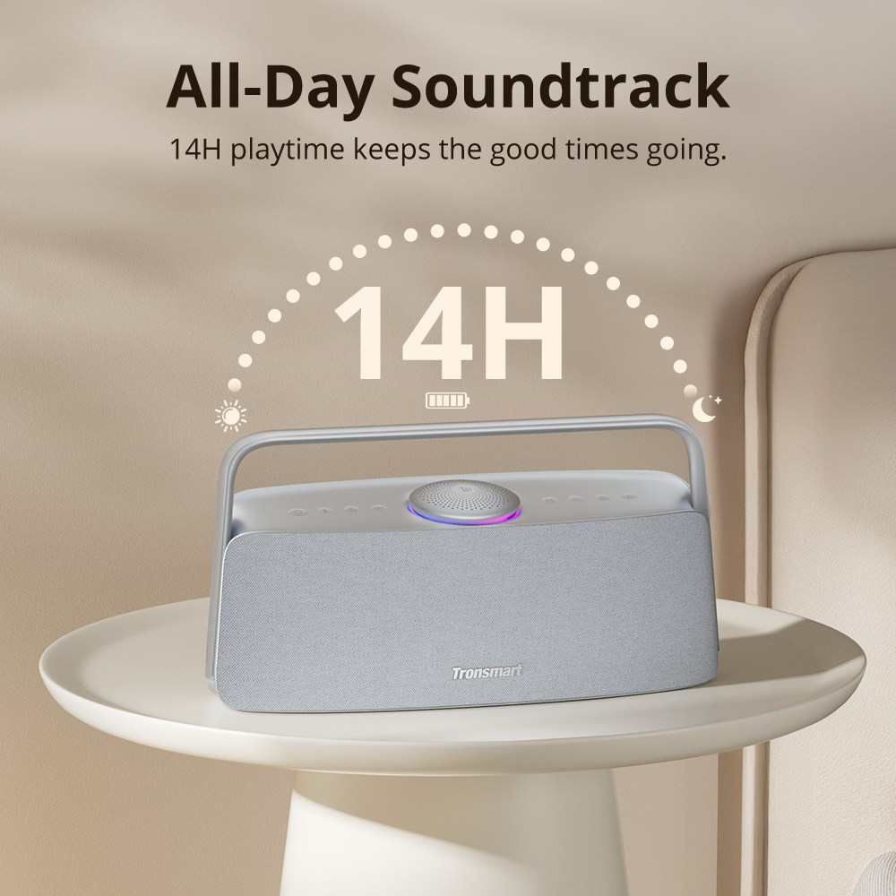 Tronsmart Fiitune X30 otthoni audio hangszóró, 80 W-os térbeli hangzás, nagy felbontású LDAC vezeték nélküli hangzás, 2.2.1 akusztikus rendszer, 40 kHz-es hangtartomány, Bluetooth 5.3, IPX6 vízállóság, 14 órás lejátszási idő