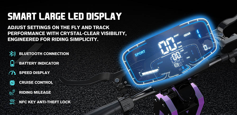 FENGQS GT9 Electric Scooter, 3500W*2 Motor, 60V 38Ah Battery, 12 inch Tires, 80km/h Max Speed, 96km Range, Disc Brakes, Dual Suspension System, Smart Display