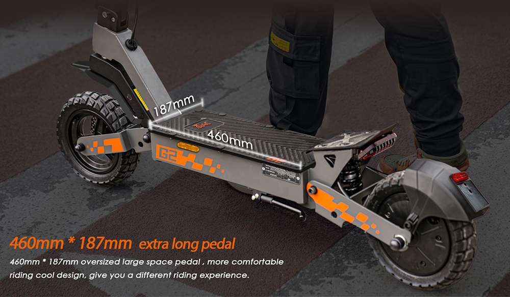 KuKirin G2(VMP) Trottinette électrique, moteur 500W, batterie 48V 15.6Ah, vitesse maximale 25 km/h, autonomie 65 km, pneus sans chambre à air de 10 pouces, freins à disque doubles, 20 ° Escalade, étanche IPX4, charge maximale de 120 kg