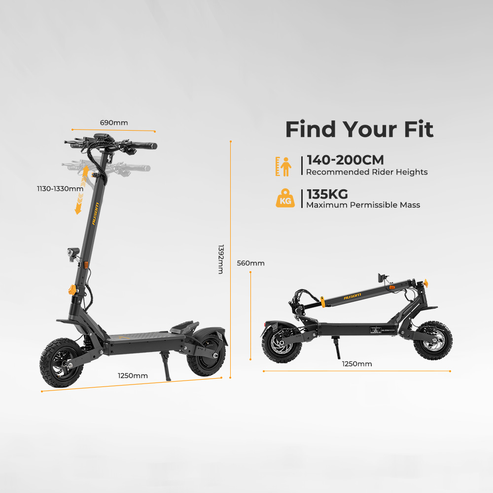 Ausom L1 Electric Scooter ABE Version, 500W Motor, 48V 20.8Ah Battery, 10 inch Tires, 20km/h Max Speed, 90km Range, Front & Rear Disc Brakes, Swingarm Suspension, NFC & Passcode Unlock