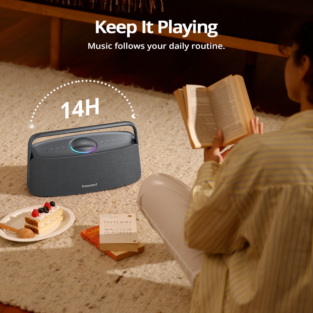Tronsmart Fiitune X30 otthoni audio hangszóró, 80 W-os térbeli hangzás, nagy felbontású LDAC vezeték nélküli hangzás, 2.2.1 akusztikus rendszer, 40 kHz-es hangtartomány, Bluetooth 5.3, IPX6 vízállóság, 14 órás lejátszási idő