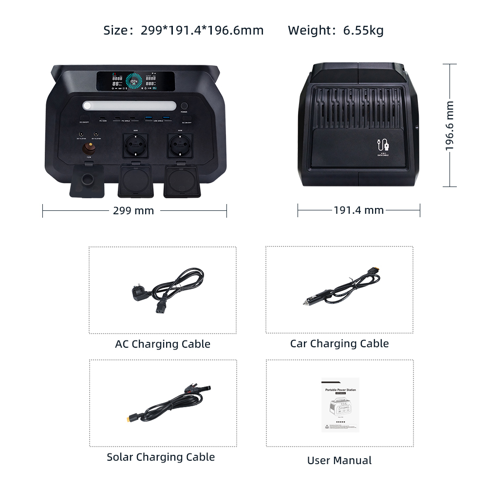 IEETek P800 Station d’Énergie Portable, sortie sinusoïdale pure 800W, surtension 1600W, batterie LiFePO4 512Wh, charge rapide 1,2h, secours EPS ≤10ms, efficacité 95%, 4000+ cycles, 10 sorties pour camping et secours d’urgence