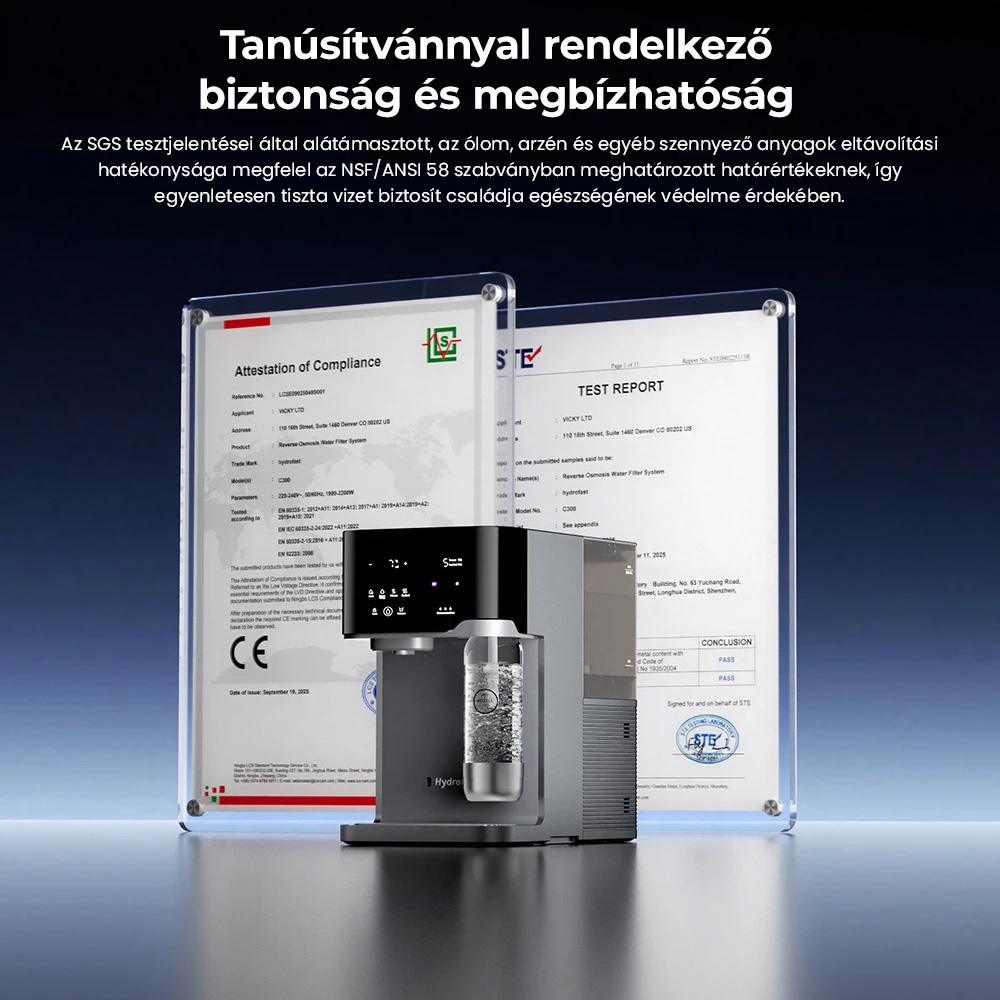 Hydrofast C300 RO Asztali Vízszűrő+ HF04 Kompozit Szűrő