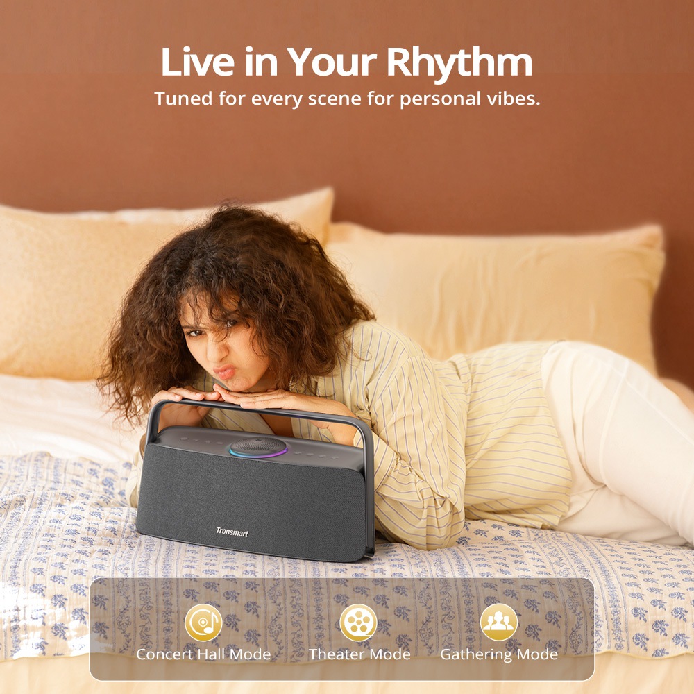 Tronsmart Fiitune X30 otthoni audio hangszóró, 80 W-os térbeli hangzás, nagy felbontású LDAC vezeték nélküli hangzás, 2.2.1 akusztikus rendszer, 40 kHz-es hangtartomány, Bluetooth 5.3, IPX6 vízállóság, 14 órás lejátszási idő