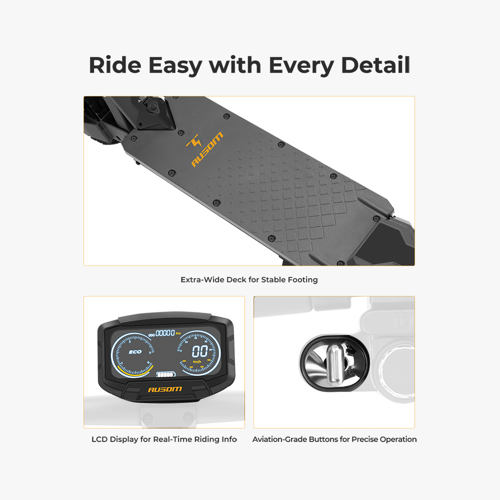 Ausom L1 Electric Scooter ABE Version, 500W Motor, 48V 20.8Ah Battery, 10 inch Tires, 20km/h Max Speed, 90km Range, Front & Rear Disc Brakes, Swingarm Suspension, NFC & Passcode Unlock