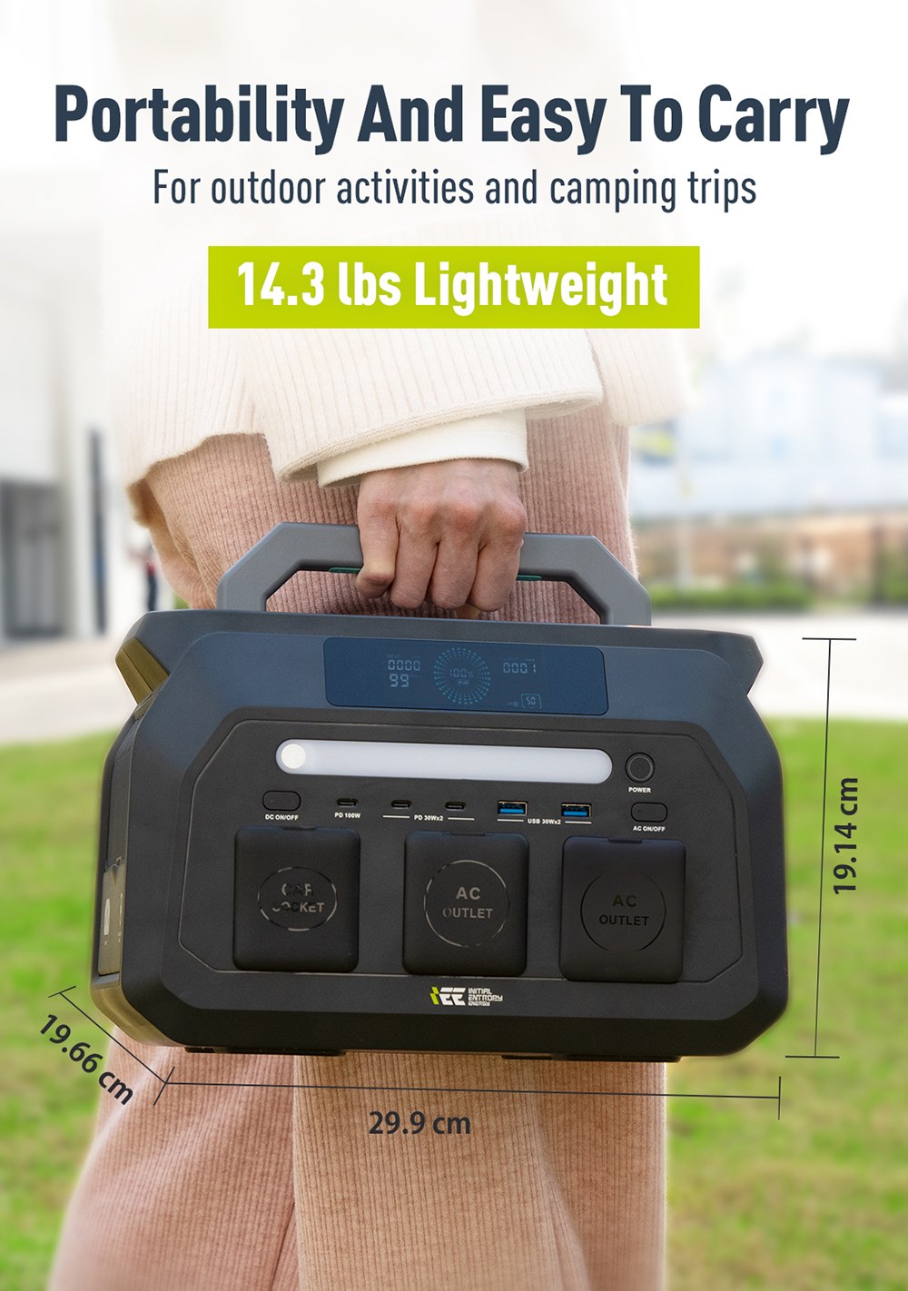 IEETek P800 Portable Power Station, 800W Pure Sine Wave Output, 1600W Surge, 512Wh LiFePO4 Battery, 1.2H Fast Charging, ≤10ms EPS Backup, 95% Conversion Efficiency, 4000+ Cycles, 10 Outputs for Camping & Emergency Backup