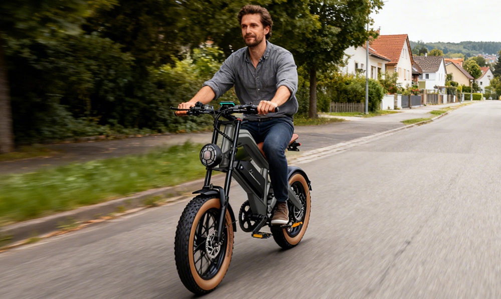 ZONVEER M20 Electric Bike, 1500W Peak (750W Rated) Geared Hub Motor, 48V 18.2Ah Battery, 55km/h Max Speed, 100km Range, Full Suspension, 20