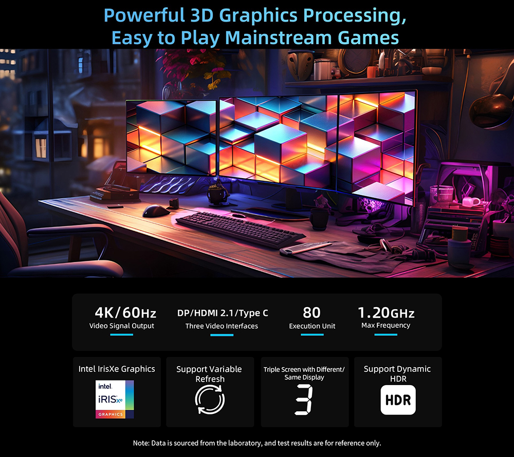 BMAX B9 Plus Mini PC, processeur Intel Core i5-1235U, 24 Go de RAM LPDDR5, SSD 512 Go, triple écran 4K DP+HDMI+Type-C, prise en charge HDR dynamique, Wi-Fi 6, Bluetooth 5.2, 2 ports USB 3.2, 2 ports USB 2.0, 1 port RJ45, 1 prise casque