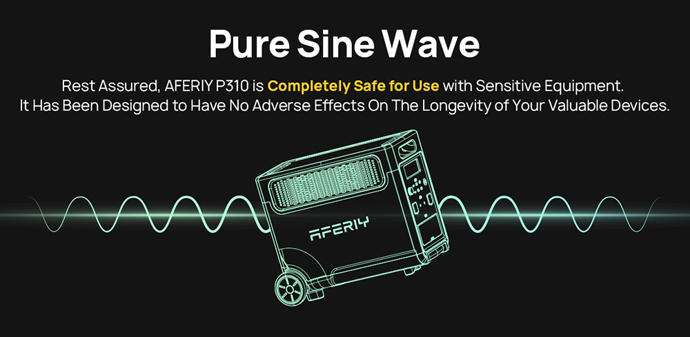 AFERIY P310 Portable Power Station, 3600W Pure Sine Wave Output, 3840Wh LiFePO4 Battery, Expandable to 11520Wh, 1.5H Fast Charging, ≤10ms UPS, 2000W Solar Input, 14 Outputs, 3W LED Light, for Home Backup, RV & Camping