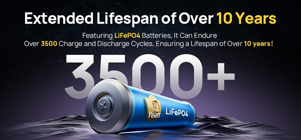 AFERIY P310 Portable Power Station, 3600W Pure Sine Wave Output, 3840Wh LiFePO4 Battery, Expandable to 11520Wh, 1.5H Fast Charging, ≤10ms UPS, 2000W Solar Input, 14 Outputs, 3W LED Light, for Home Backup, RV & Camping