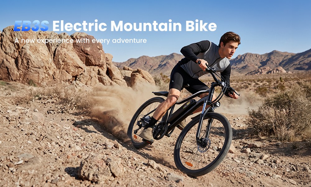 EB3S Elektrofahrrad, 350-W-Motor, 36-V-15-Ah-Akku, 35 km/h Höchstgeschwindigkeit, 90 km Reichweite, 5 Geschwindigkeitsstufen, 26