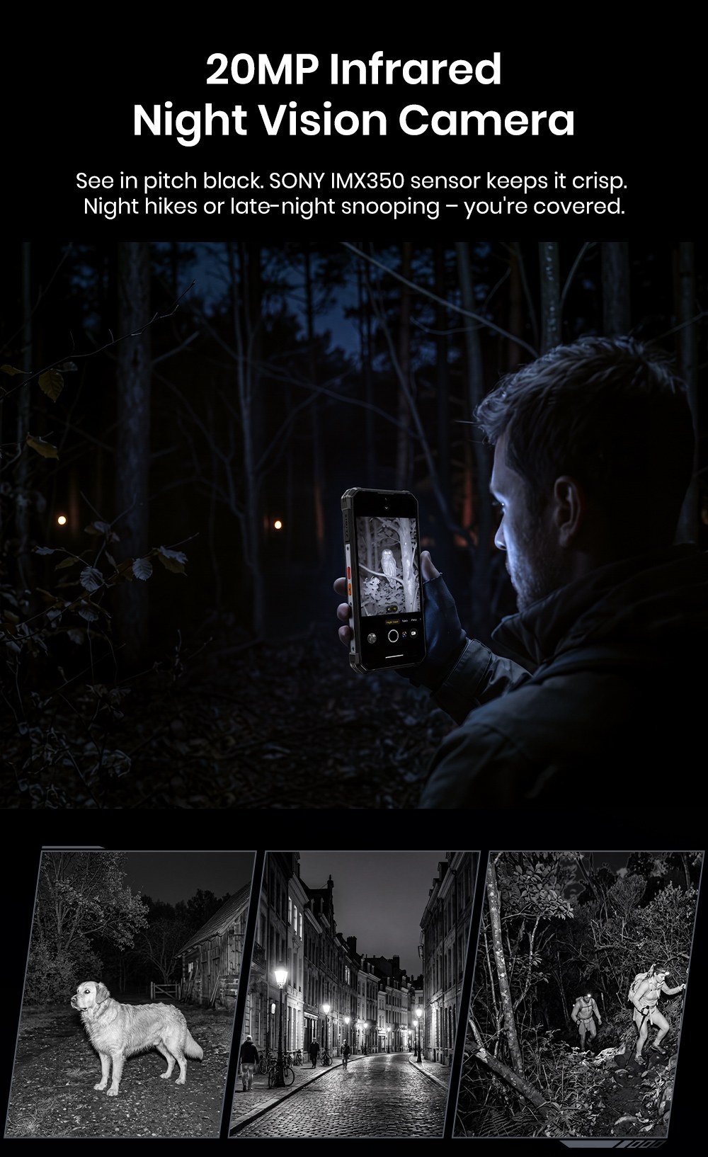 Smartphone robuste FOSSiBOT F106 Plus, 6 Go de RAM + 128 Go de ROM, batterie 12 000 mAh, deux haut-parleurs stéréo 120 dB, caméra de vision nocturne 20 MP, caméra IA 50 MP, écran 6,745