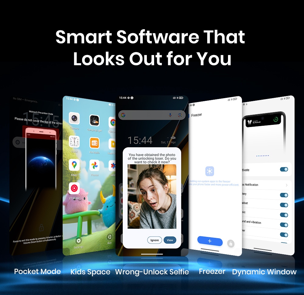 Smartphone robuste FOSSiBOT F106 Plus, 6 Go de RAM + 128 Go de ROM, batterie 12 000 mAh, deux haut-parleurs stéréo 120 dB, caméra de vision nocturne 20 MP, caméra IA 50 MP, écran 6,745
