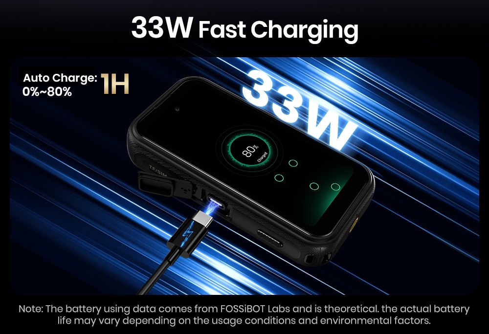 Smartphone robuste FOSSiBOT F116 Pro, 12 Go de RAM + 256 Go de ROM, processeur Dimensity 7300 5G, caméra d'action OIS 48 MP, caméra principale 50 MP, écran 4 pouces 120 Hz, batterie 3700 mAh, pas de vis 1/4