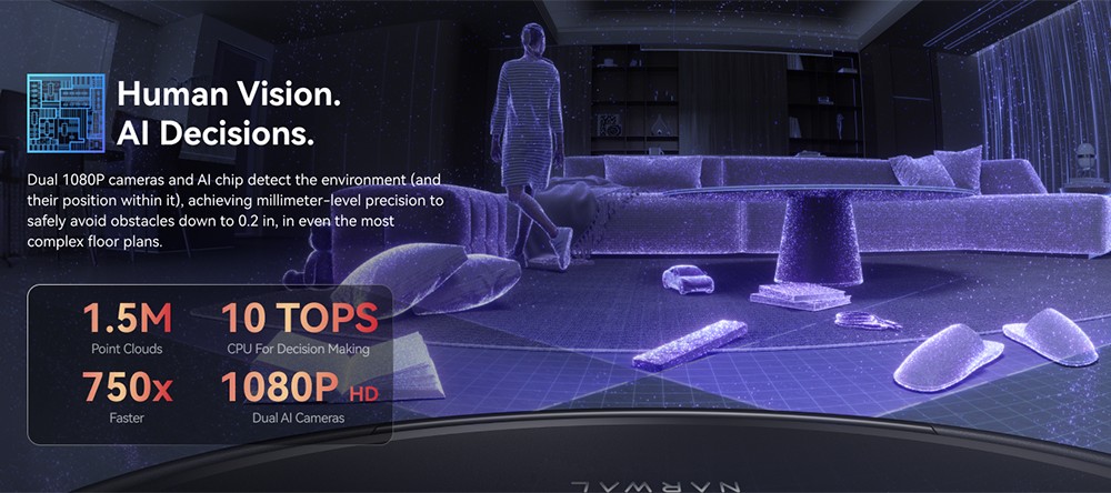 Narwal Flow 2 Robot Vacuum & Mop, 31,000Pa Suction, Dual 1080P AI Vision, Hidden LiDAR Navigation, 100°C Hot Water Self-Cleaning, 7000mAh Battery, Zero-Tangle System, 2.4L Auto Dust Collection, 120-Day Maintenance-Free Base Station