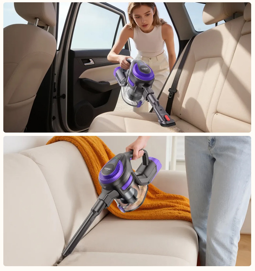Yaber L10 Akku-Staubsauger, 38 kPa starke Saugkraft, 170-W-Motor, bis zu 35 Minuten Laufzeit, 0,6-Liter-Staubbehälter, freistehend, HEPA-Filterung, LED-Anzeige, Reinigung verschiedener Oberflächen wie Teppiche und Hartböden