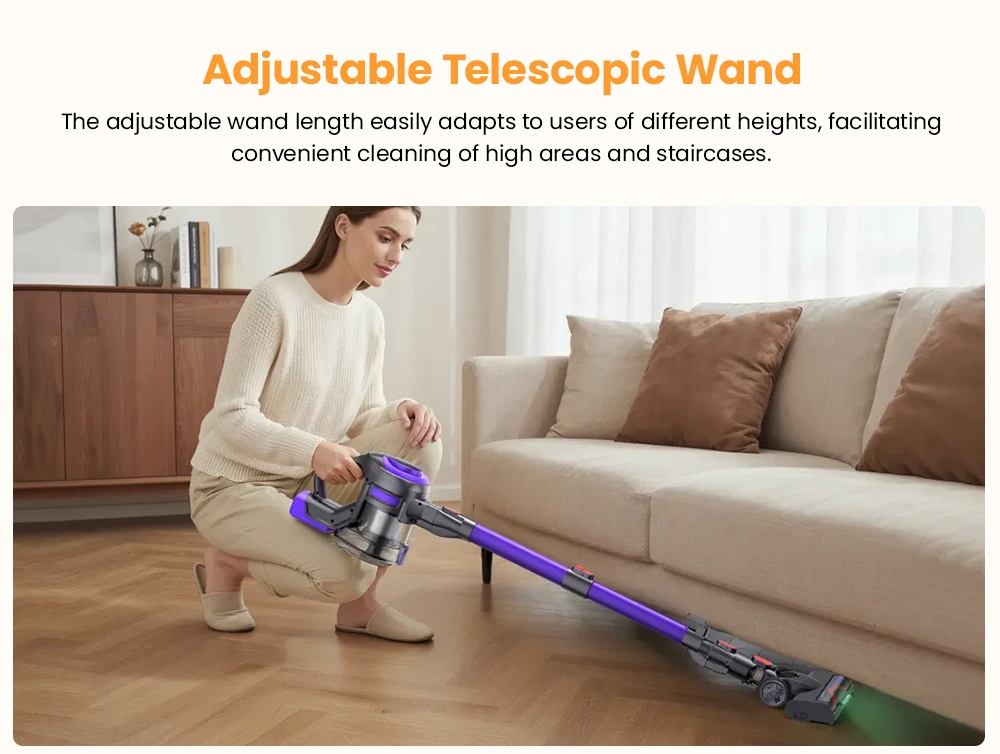 Yaber L10 Akku-Staubsauger, 38 kPa starke Saugkraft, 170-W-Motor, bis zu 35 Minuten Laufzeit, 0,6-Liter-Staubbehälter, freistehend, HEPA-Filterung, LED-Anzeige, Reinigung verschiedener Oberflächen wie Teppiche und Hartböden