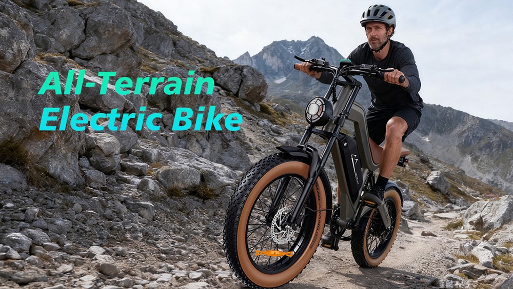 ZONVEER M20 Electric Bike, 1500W Peak (750W Rated) Geared Hub Motor, 48V 18.2Ah Battery, 55km/h Max Speed, 100km Range, Full Suspension, 20