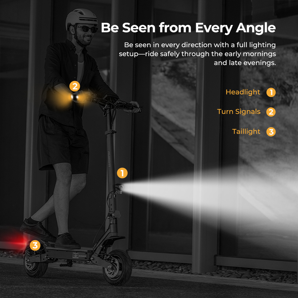 Ausom L1 Electric Scooter ABE Version, 500W Motor, 48V 20.8Ah Battery, 10 inch Tires, 20km/h Max Speed, 90km Range, Front & Rear Disc Brakes, Swingarm Suspension, NFC & Passcode Unlock