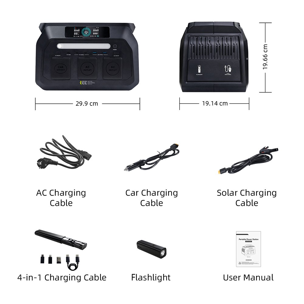 IEETek P800 Portable Power Station, 800W Pure Sine Wave Output, 1600W Surge, 512Wh LiFePO4 Battery, 1.2H Fast Charging, ≤10ms EPS Backup, 95% Conversion Efficiency, 4000+ Cycles, 10 Outputs for Camping & Emergency Backup