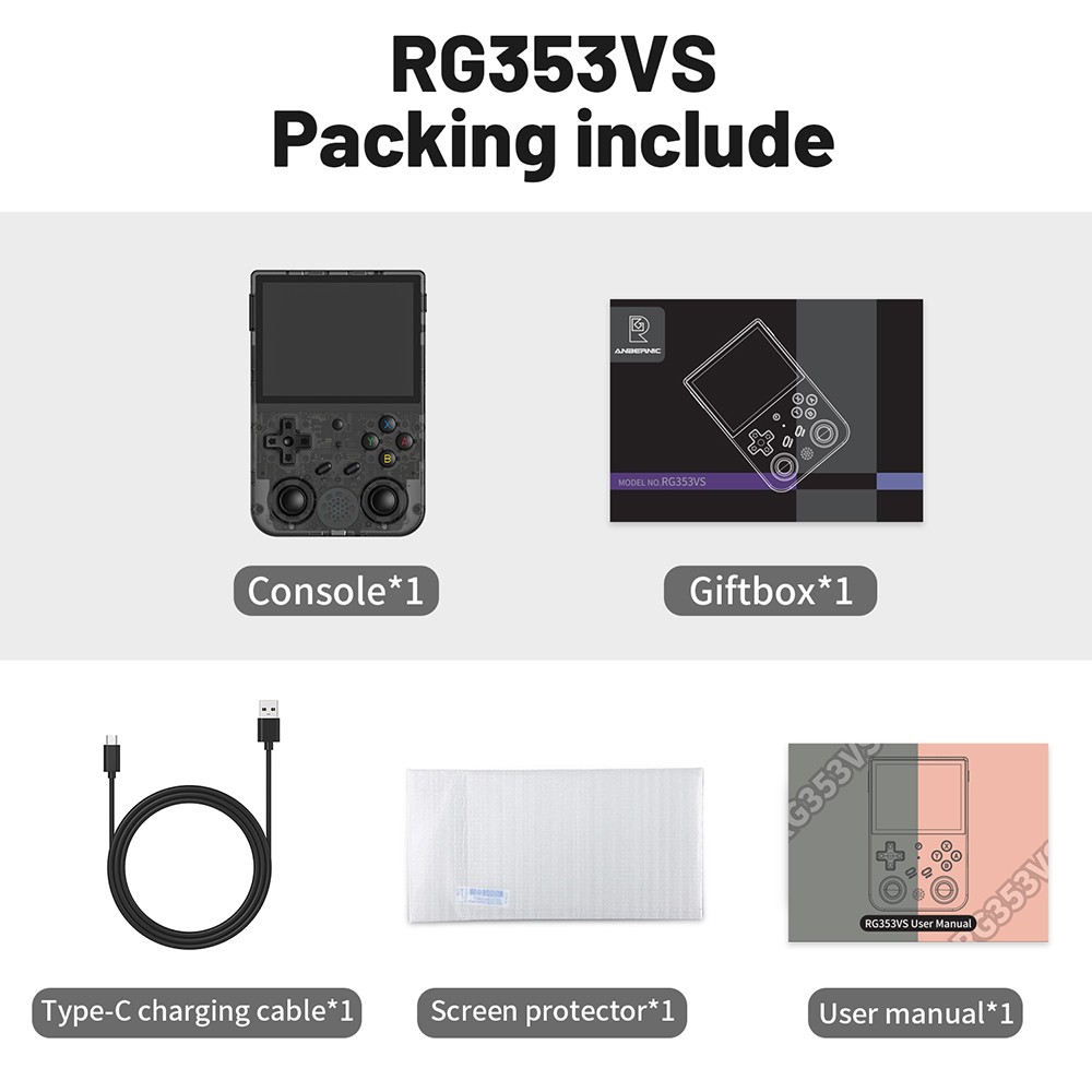 ANBERNIC RG353V Portable Retro Game Console, Android + Linux Dual OS, RK3566 Chip, 3.5