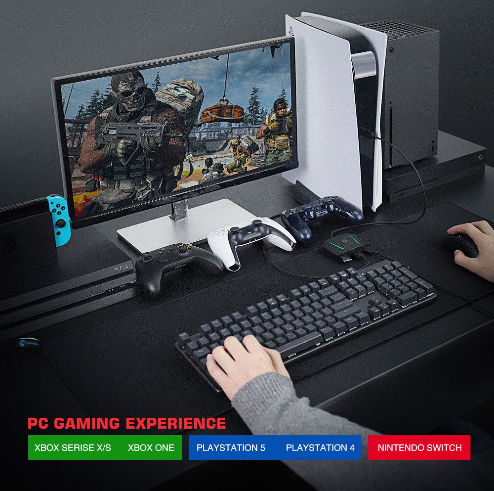 GameSir VX2 AimBox Keyboard & Mouse Adapter for FPS Gaming, Agility Translation Technology, Multi-Platform Console Converter with 3.5mm Audio Jack, Supports PS5/PS4/Xbox/Switch