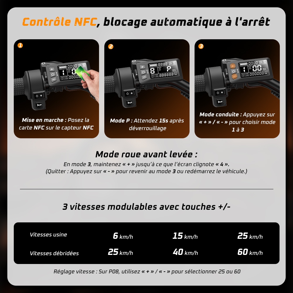 MT2 Moto Électrique, Puissance de Pointe 3000W, Batterie Amovible 48V 22,5Ah, Couple de 220Nm, Vitesse Max. 60km/h, Autonomie Jusqu'à 72km, Freins à Disque Hydrauliques, Suspension Hydraulique, Déverrouillage NFC - Orange