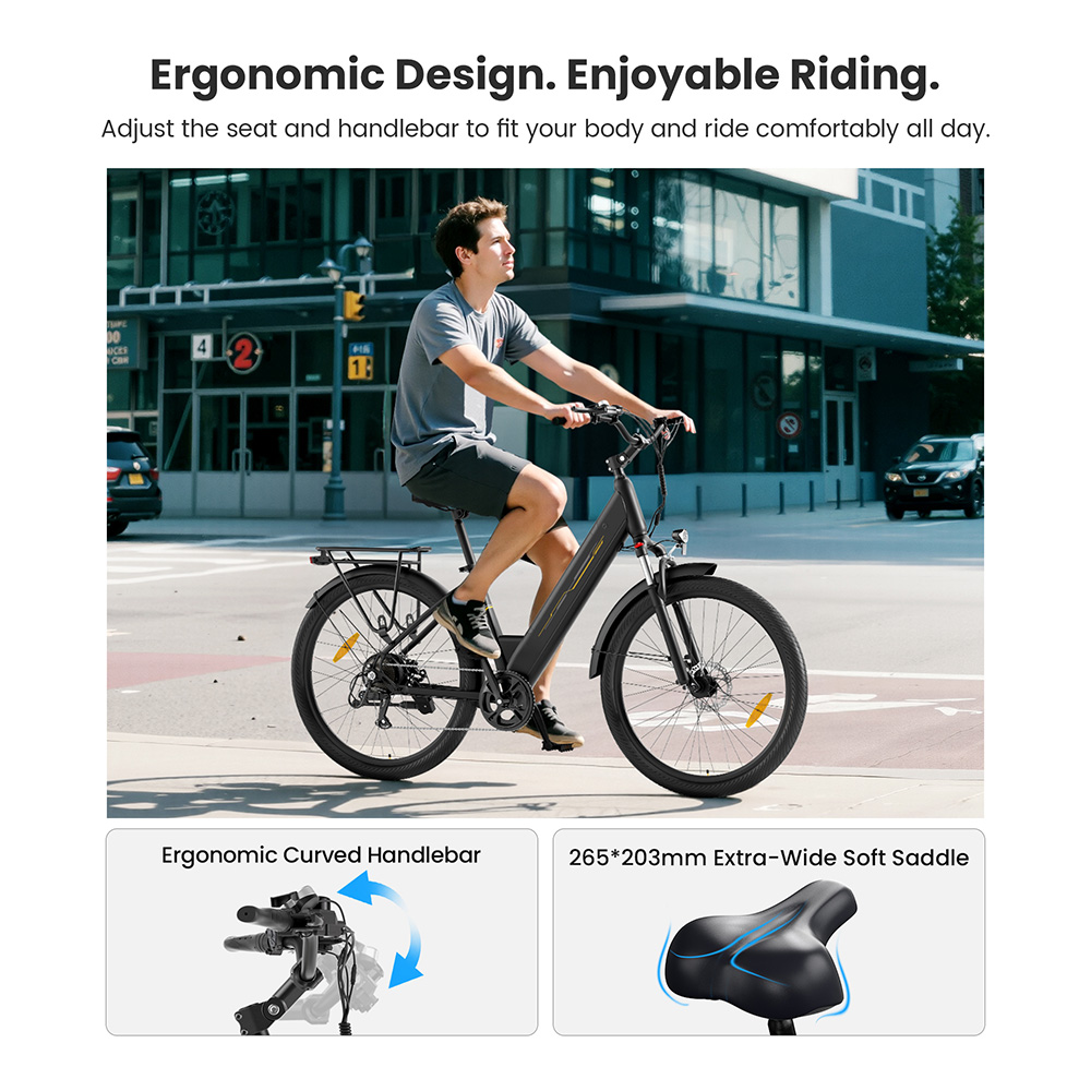 Touroll J1 Trekking Bike, 250W Motor, 36V 15.6Ah Battery, 27.5