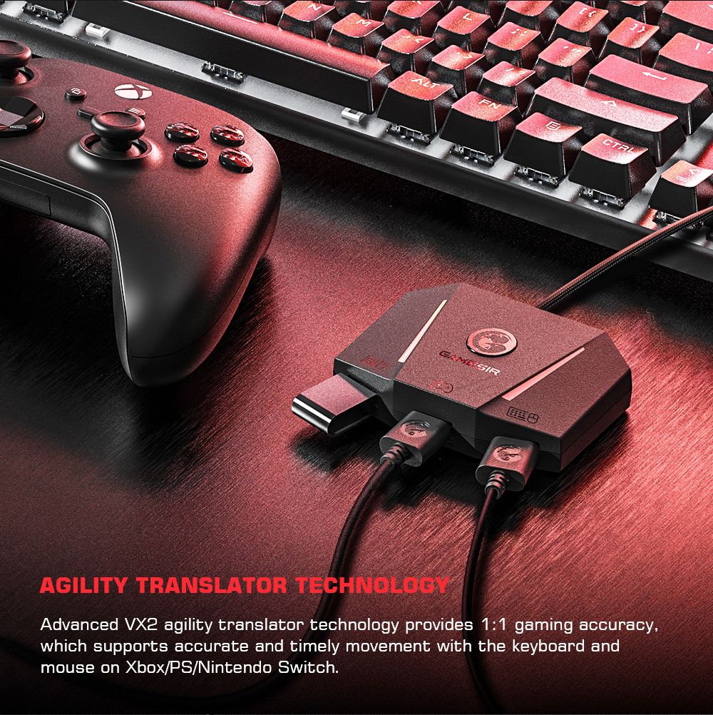 GameSir VX2 AimBox Keyboard & Mouse Adapter for FPS Gaming, Agility Translation Technology, Multi-Platform Console Converter with 3.5mm Audio Jack, Supports PS5/PS4/Xbox/Switch