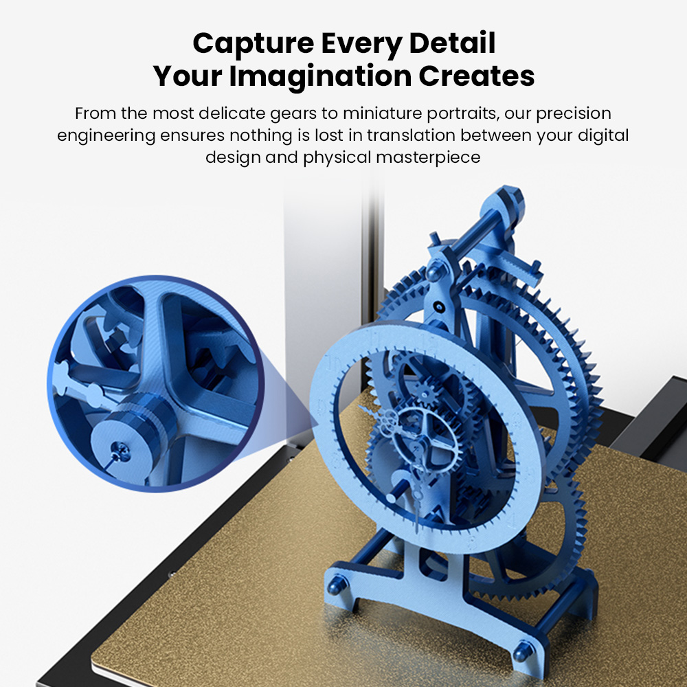 LONGER LK10 3D Printer, 500mm/s Print Speed, 0.1mm Accuracy, 225×225×265mm Build Volume, Full Auto Leveling, 4.3-inch Touchscreen, Dual Z-Axis, 300°C Hotend, WiFi/LAN/USB Connectivity, Compatible with PLA/PETG/ABS/ASA/TPU