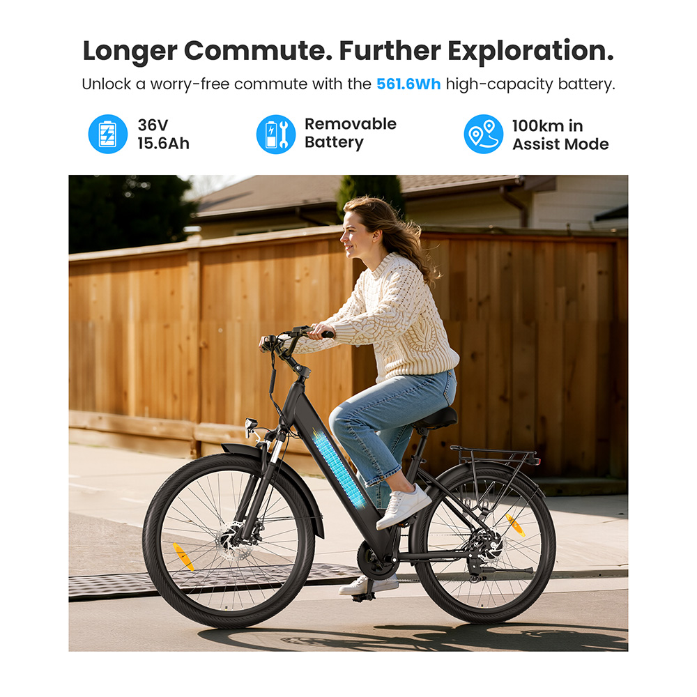 Touroll J1 Trekking Bike, 250W Motor, 36V 15.6Ah Battery, 27.5