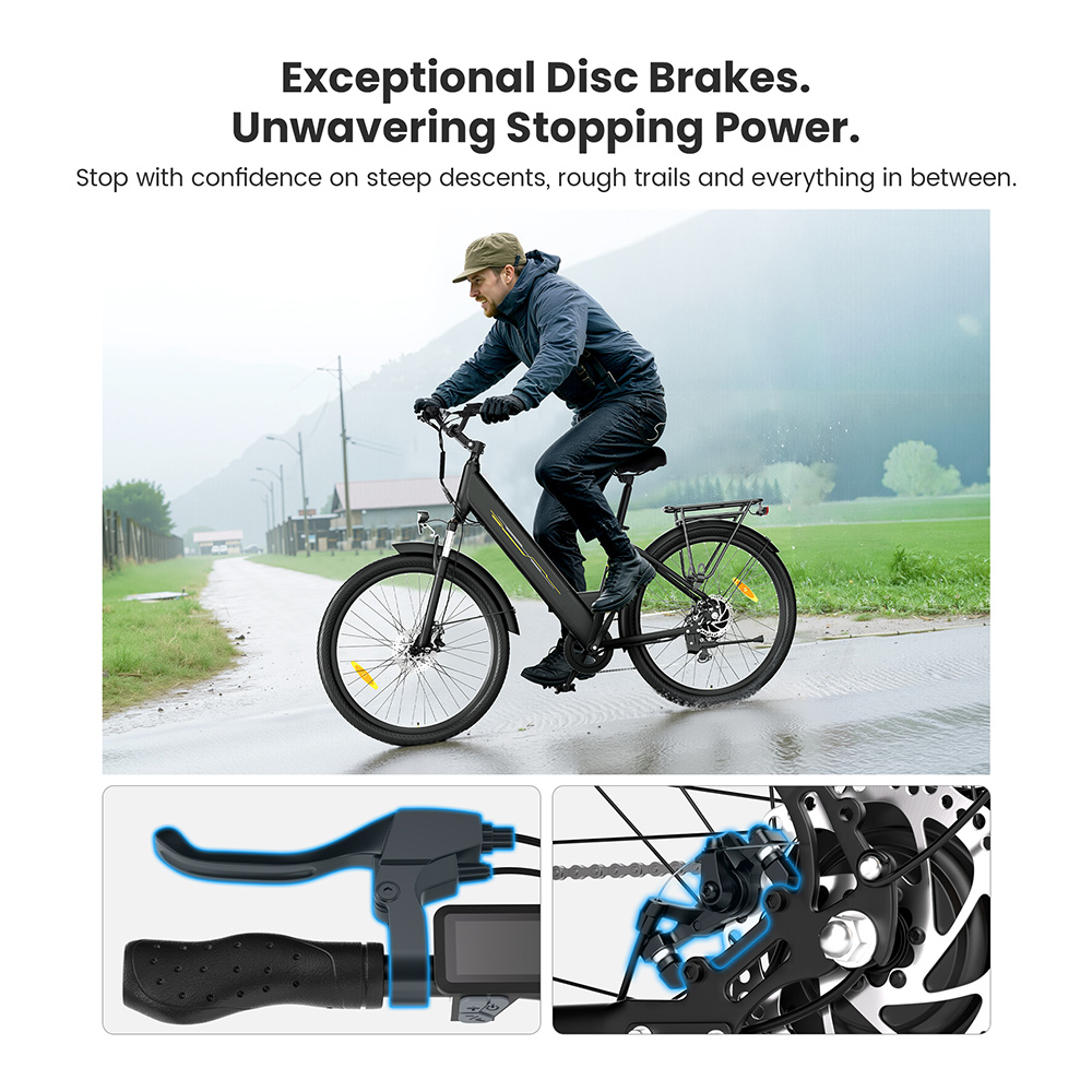 Touroll J1 Trekking Bike, 250W Motor, 36V 15.6Ah Battery, 27.5