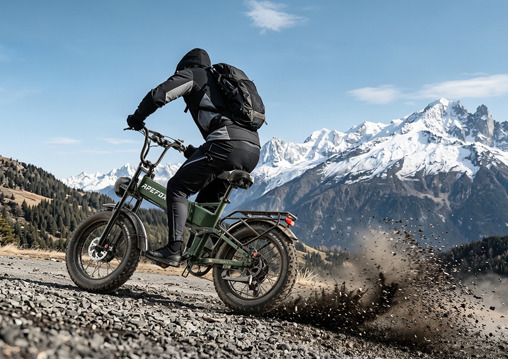 APEFOX RH20 Faltbares Elektrofahrrad, zwei 750-W-Nabenmotoren, 48-V-22,5-Ah-Lithium-Akku, 50 km/h Höchstgeschwindigkeit, 100 km Reichweite, 20×4,0