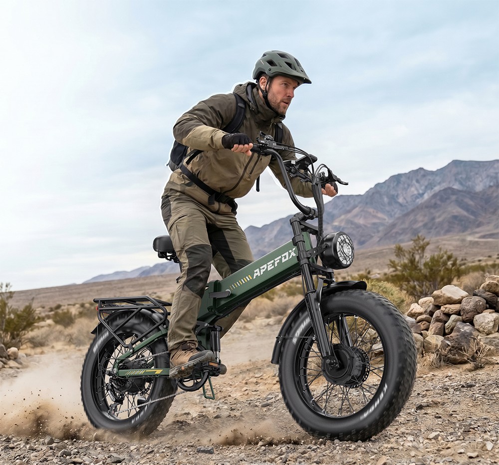 APEFOX RH20 Faltbares Elektrofahrrad, zwei 750-W-Nabenmotoren, 48-V-22,5-Ah-Lithium-Akku, 50 km/h Höchstgeschwindigkeit, 100 km Reichweite, 20×4,0