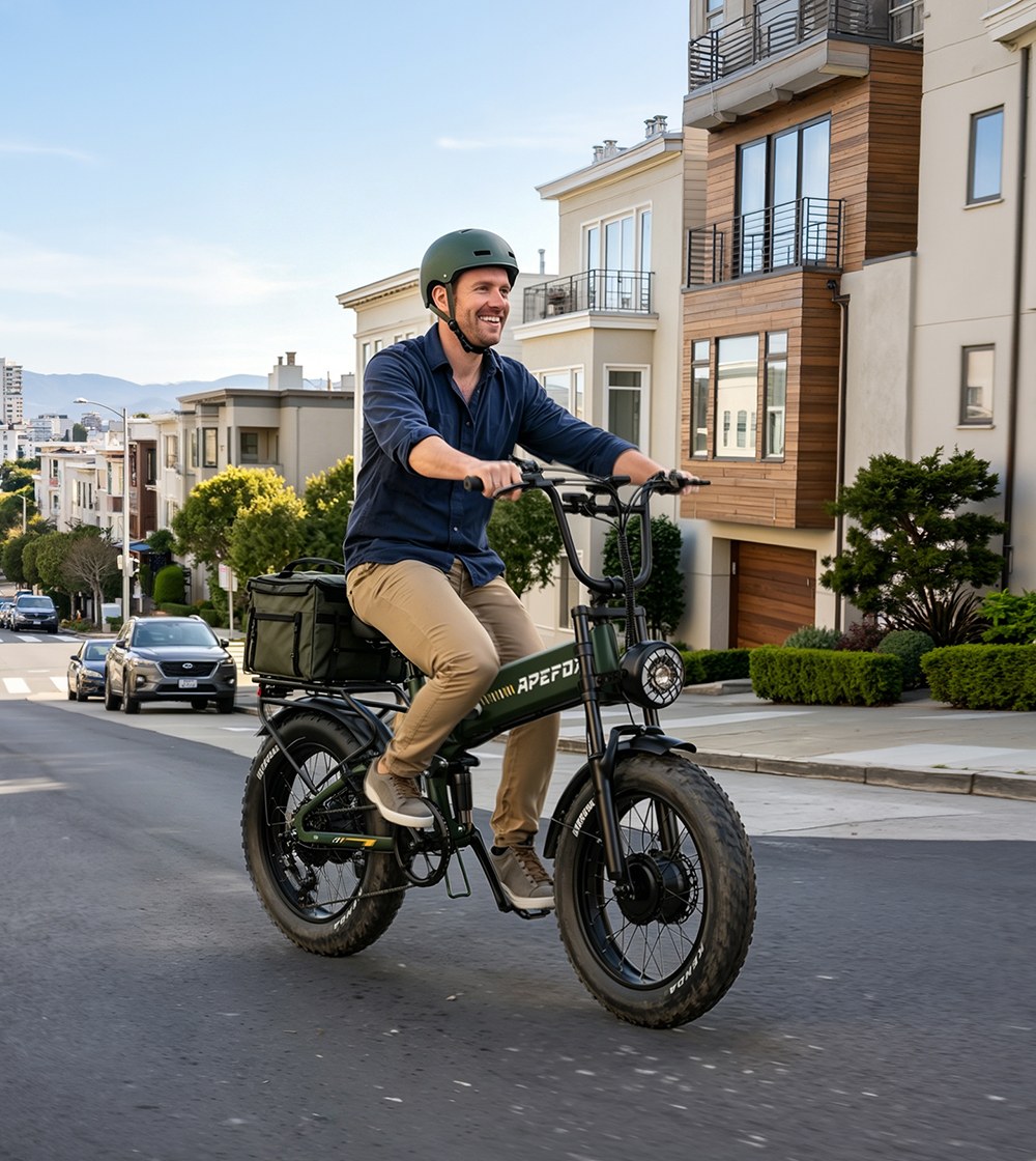 APEFOX RH20 Faltbares Elektrofahrrad, zwei 750-W-Nabenmotoren, 48-V-22,5-Ah-Lithium-Akku, 50 km/h Höchstgeschwindigkeit, 100 km Reichweite, 20×4,0