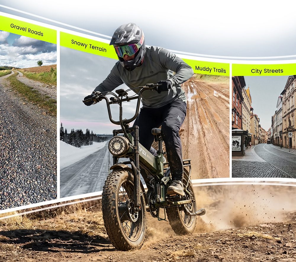 APEFOX RH20 Faltbares Elektrofahrrad, zwei 750-W-Nabenmotoren, 48-V-22,5-Ah-Lithium-Akku, 50 km/h Höchstgeschwindigkeit, 100 km Reichweite, 20×4,0