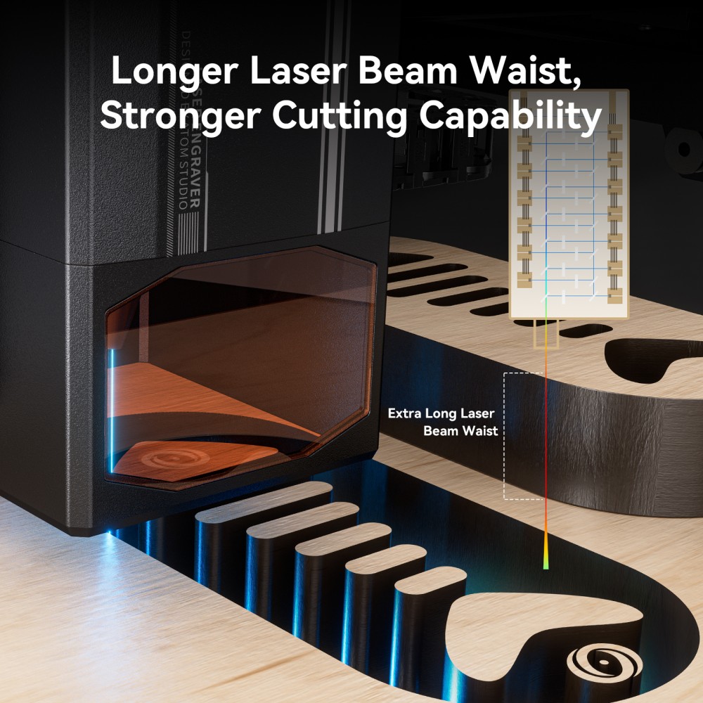 ATOMSTACK A70 MAX 70W Laser Engraver Cutter, 800×850mm Working Area, 400mm/s Speed, 0.02mm Precision, One-Click Auto Focus, Offline Touchscreen Control, Intelligent Air Assist, Dual-Rail Motion System, Flame Detection, Power-Loss Resume