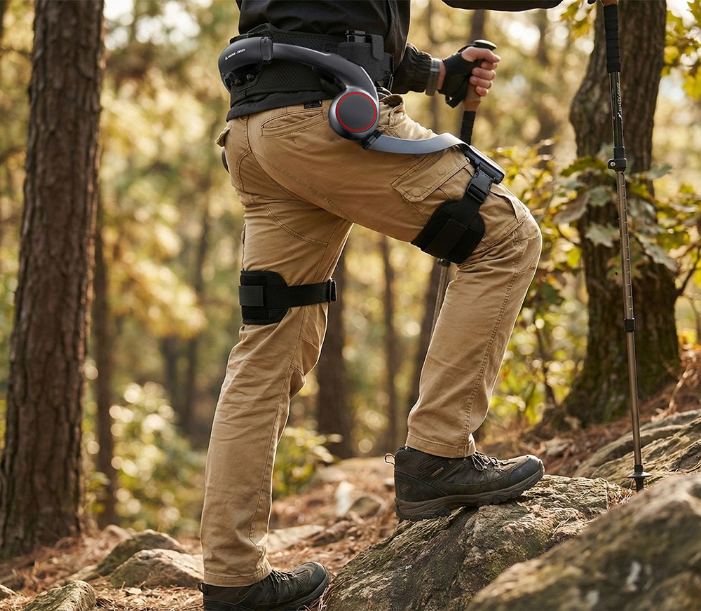 AstroShell Alpha 1 Leg Exoskeleton, 1000W Peak Power, 2ms Response Time, Aerospace Magnesium Alloy Frame, Dual Hot-Swap Batteries, 24km Range, 8H Runtime, 15-Second Quick Wear, IP54 Water Resistant