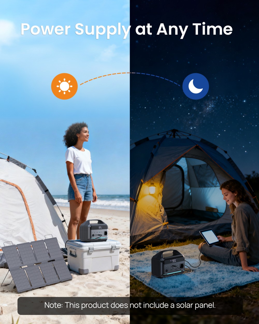 DaranEner NEOS Tragbare Powerstation, 288 Wh LiFePO4-Akku, 600 W reiner Sinus-Wechselstromausgang, 1200 W Spitzenausgang, 80 W Solareingang, 100 W USB-C PD, Dual DC5521, 120 W Kfz-Steckdose, MPPT, BMS, USV, über 3500 Ladezyklen