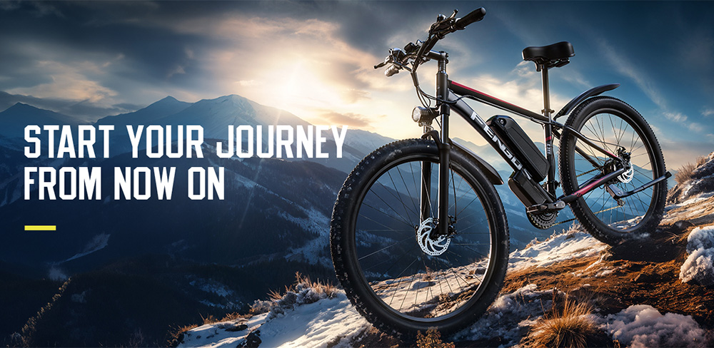 FENGOS Q8 Electric Bike, 750W Brushless Motor, 48V 17.5Ah Removable Battery, 50km/h Top Speed, 85km Max Range, 27.5-inch Fat Tire, Shimano 21-Speed Gear, Mechanical Disc Brakes - Black