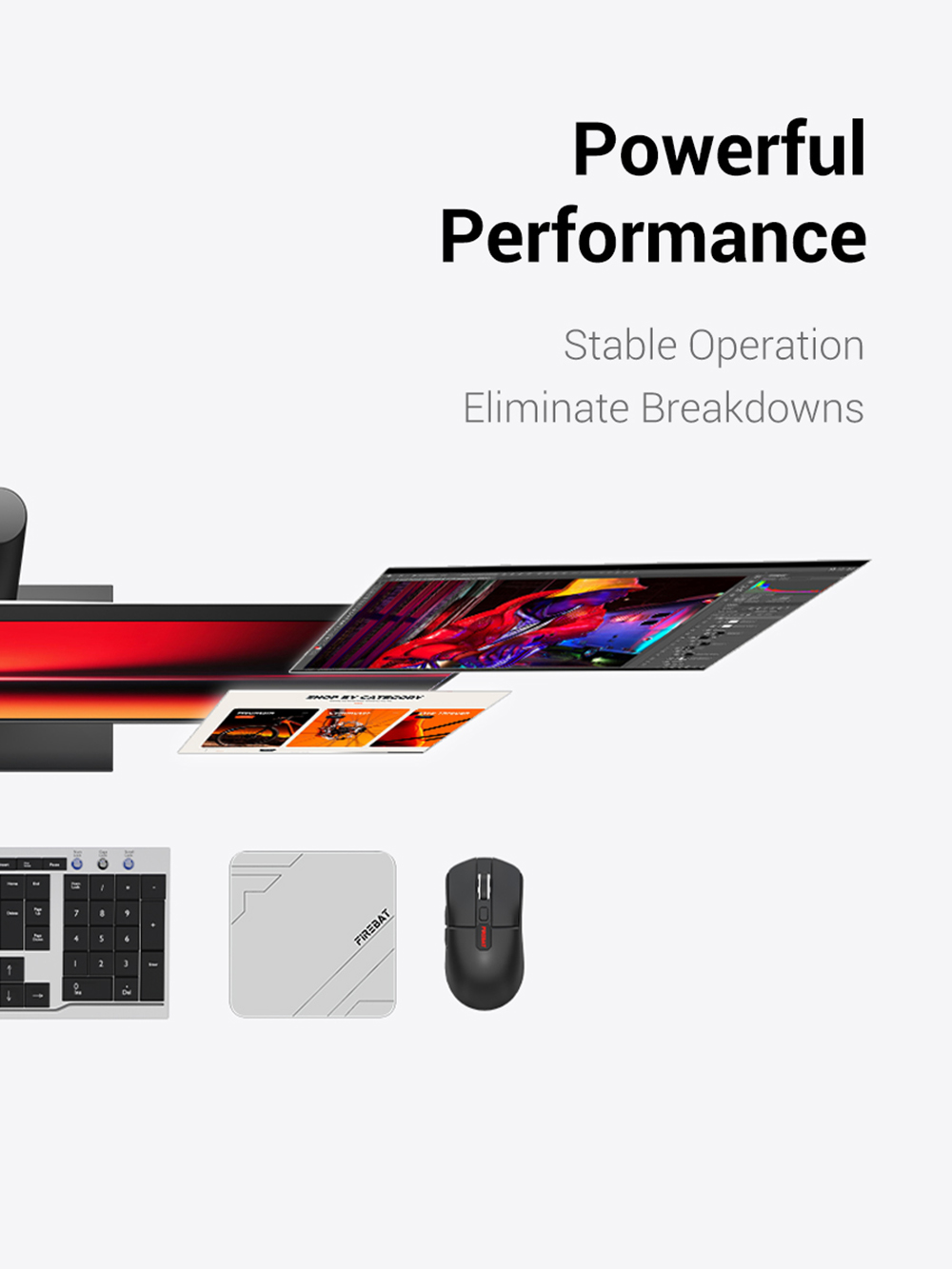 Mini PC FIREBAT F1, processeur AMD Ryzen 5 7640HS (6 cœurs, 12 threads jusqu'à 5 GHz), carte graphique AMD Radeon 760M, 24 Go de RAM LPDDR5, SSD de 512 Go, USB 4.0 (40 Gbit/s), triple sortie vidéo 4K (DP + HDMI + Type-C), Wi-Fi 6, Bluetooth 5.2, LAN RJ45 2,5 GHz, double extension SSD M.2