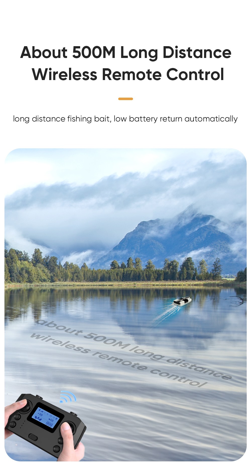 LOKEEVAN D19 GPS-Futterboot mit Fernbedienung, 500 m Reichweite, 99 GPS-Angelplätze, 4 Futterbehälter, 2 kg Tragkraft, zwei leise Motoren, 2–8 Stunden Laufzeit, automatischer Rückfahrmodus