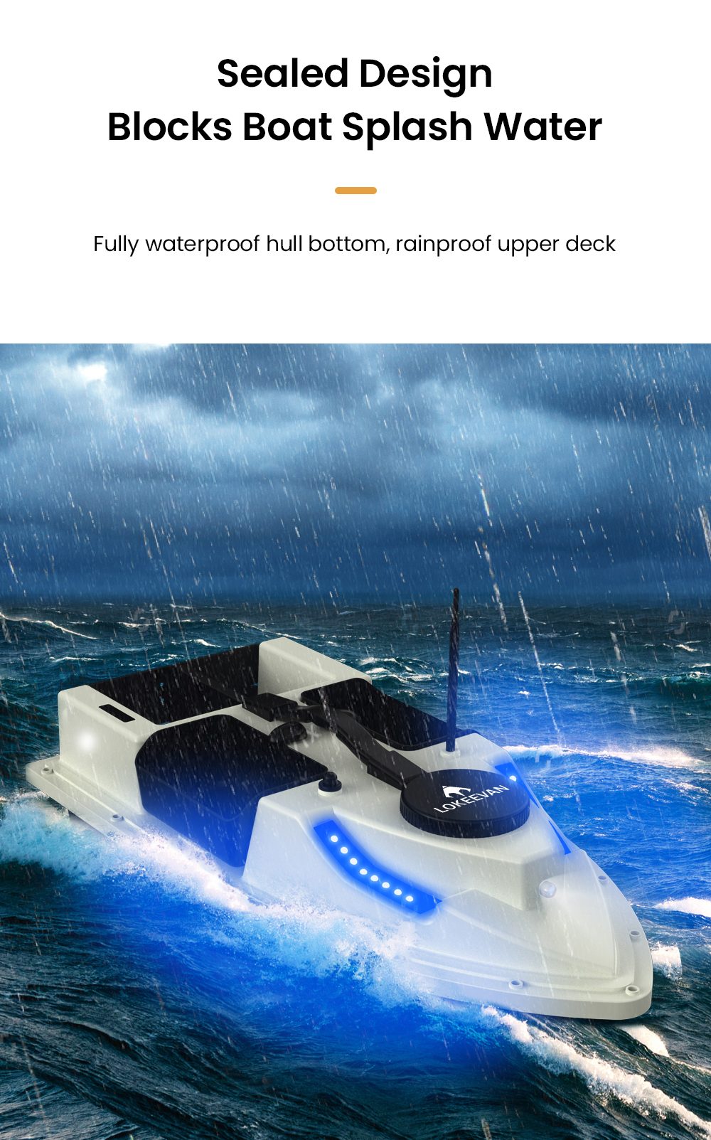 LOKEEVAN D19 GPS-Futterboot mit Fernbedienung, 500 m Reichweite, 99 GPS-Angelplätze, 4 Futterbehälter, 2 kg Tragkraft, zwei leise Motoren, 2–8 Stunden Laufzeit, automatischer Rückfahrmodus