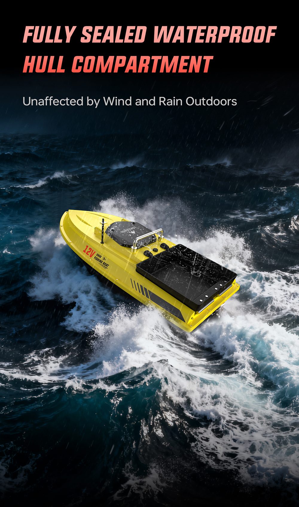 OKEEVAN D80E GPS-Futterboot mit Fernbedienung, zwei 795-Motoren, bis zu 4 m/s Geschwindigkeit, 3 kg Zugkraft, 3 kg Futterbehälter, GPS- und Beidou-Positionierung, 500 m Reichweite der Fernbedienung, Wassertiefen- und Temperaturerkennung, automatische Rückkehr, Tempomat – Gelb