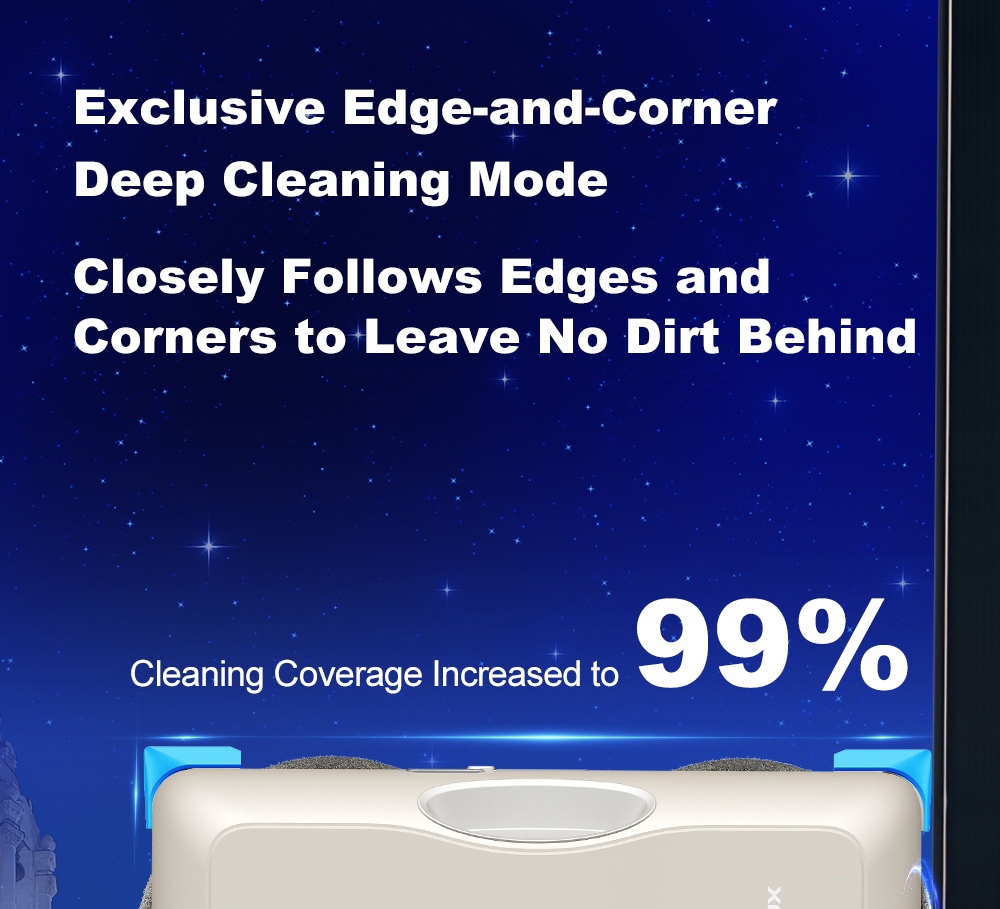 Liectroux G8 Window Cleaning Robot, 3000Pa Suction, 55N Downforce, Dry & Wet Mop, 3-in-1 Spray, Wipe & Squeegee Cleaning, 120mL Water Tank, App & Remote Control, 2-Way Water Spray, Bionic Edge & Corner Cleaning